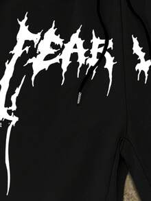 Manfinity EMRG 男士时尚休闲宽松口袋街头风黑色短裤