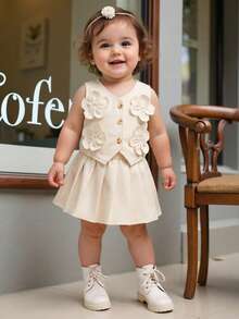 SHEIN 女婴夏季上衣和裙子套装（2件套）