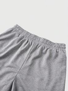 Essentials Quần short nam mùa hè, phong cách thường ngày, thời trang đường phố, thêu họa tiết ngọc trai giả, cạp chun có dây rút. - Màu Xám nhạt - Xem 5