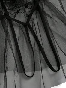 Fantasy Costume Fantasy Costume 大码蕾丝蝴蝶结内衣套装，2件套 - 黑色 - 查看 4