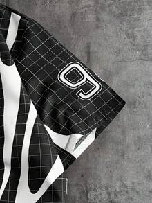 AXEPEAK Loose Fit Men's Polo Collar Short Sleeve Shirt - Black - View 3