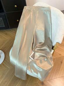 GlowEve CURVE 大码高腰印花休闲裤，简约风格，适合日常穿着，情人节款 - 卡其色 - 查看 1