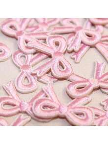 20 Cute Pink Bow Embroidery StickersButterfly Knot Embroidery Cloth Sticker - Pink - View 4