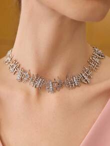 MOTF PREMIUM TRENZADO, LÍNEA, BRILLO DE DIAMANTE, COLLAR - K blanco - Ver 3