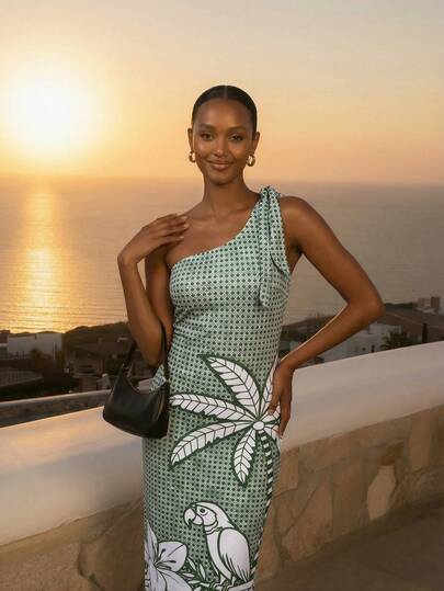 CAJUNI Paisagem Geometrica_knit Midid Dress COST: 22