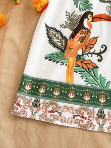 Soleia Đầm không tay in hình cây cọ dành cho nữ, kiểu dáng thường ngày, thích hợp cho kỳ nghỉ. - Nhiều màu - Xem 5