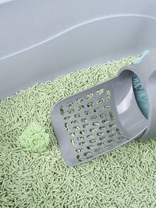 One Piece Cat Litter Scoop Plastic Portable With Garbage Bag Cat Litter Scoop With 4 Rolls Fragrant Garbage Bag - Grey - View 3