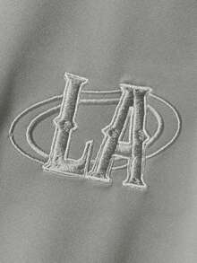 STYNVO Men's Casual Fashion Street Daily Commute Letter Embroidery Short Sleeve Loose T-Shirt, Summer - Light Grey - View 6