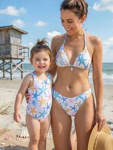 女婴印花连体泳衣 - 彩色 - 查看 3