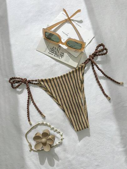 Swim Chiccia 2026 New Women's Swimwear ArrivalFor School,Suitable For Holiday, Date, Afternoon Tea, Western, Cruise, Beach, Island, Road Trip, All Seasons, Music Festival, Boho Vacation,Bohemian Vacation, Chill Autumn ,Western Boho ,Elegant Tops For Women Woven Texture Fabric Swimsuit Bottom, Cute & Elegant For Beach Vacation