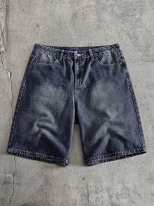 AXEPEAK Men's Casual Printed Pocket Denim Shorts - Blue - View 2