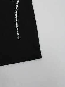 Manfinity Swimmode 男士印花黑色休闲时尚及膝泳裤 - 黑色 - 查看 5