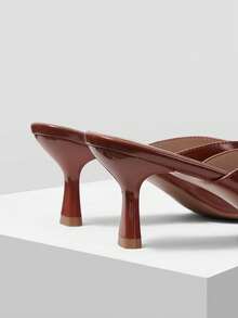 Mnmlis Giày sandal cao gót hở gót thời trang nữ, thích hợp cho sinh hoạt hàng ngày, dự tiệc, nghỉ mát. - Lạc đà - Xem 3