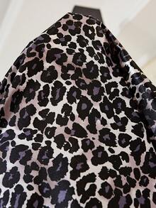 LuxeNights Women's Elegant Fitted Leopard Print Faux Silk Camisole Nightgown - Black - View 5