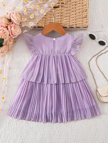 Souflis Souflis 2026春夏新款时尚柔软弹力面料女童牛仔连衣裙，饰有3D立体花朵，可爱百搭，春夏必备单品，旅行必备 - 彩色 - 查看 2