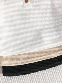 Loomiva Set de 6 piezas de chaleco y pantalones cortos de punto casual y lindo para bebé niño, paquete básico, verano - Multicolor - Ver 7