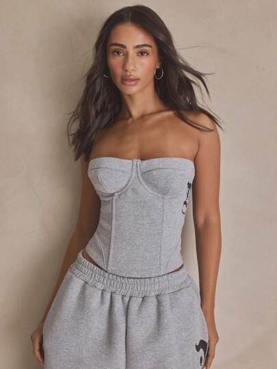 MUSERA Jersey Graphic Corset Top Summer, Sporty, Casual, Day, Streetstyle, Streetwear