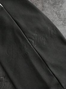 Manfinity NXTstreet Pantalones deportivos casuales de hombre con cintura con cordón y diseño de parches y rayas - Gris - Ver 3