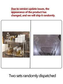 1pc Bathroom Organizer Shelf Toilet Washstand Makeup Holder Desktop Storage Rack,For Holiday Beach, Bathroom Collection, Bedroom Collection, Large Capacity - Clear - View 14