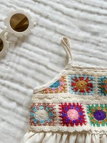 Vintaside Kids Vestido de tirantes de moda para bebé niña, adecuado para viajes al aire libre, campamento y vacaciones en primavera y verano - Albaricoque - Ver 9