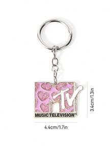 MTV | SHEIN 时尚锌合金亮面樱桃粉钥匙扣，奢华精致，可作包包挂饰、吊坠、纪念品、收藏品，适用于礼品、钱包、书包、背包、汽车配件等。 - 粉紫色 - 查看 5