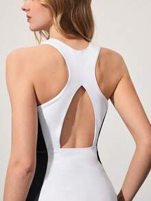 Váy thể thao tennis/golf hở lưng phối màu CourtClass Colorblock kèm quần short - Bộ sưu tập Thu/Đông mới dành cho thể thao & thể hình - Đen và trắng - Xem 5