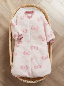Cozy Pixies 1pc Baby Sleeping Bag, Soft Thick Pink Bow Design