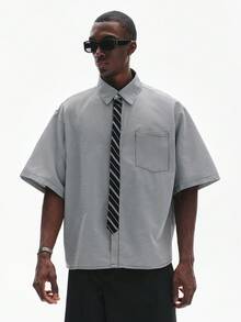 STYNVO 男士休闲短袖衬衫配领带