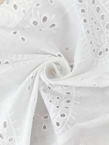 GlowEve Women's Elegant Straight-Leg Pants With Embroidered Elastic Waistband - White - View 5