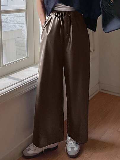 DAZY Pantalones capri/leggings casuales de mujer con bolsillo asimétrico