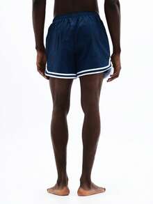 Quần short đi biển SUMWON bằng nylon với viền trắng tương phản và logo chữ viết tay, thích hợp cho kỳ nghỉ hè, bơi lội ở bãi biển. - Nhiều màu - Xem 2