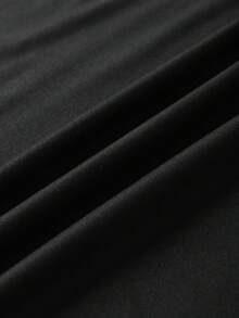 DrmWander 大码女式纯色修身圆领背心 - 黑色 - 查看 4