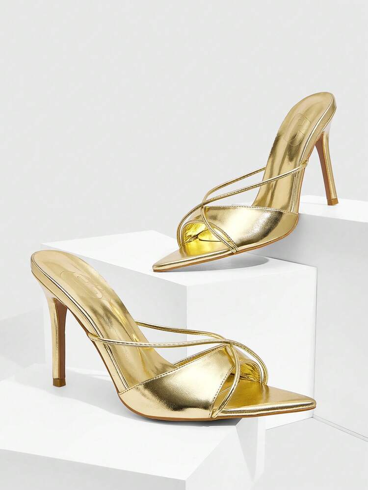 CUCCOO SZL Women's Elegant Pointed Toe Heeled Sandals For Commuting Valentine's Day Spring Shoes Prom Heels