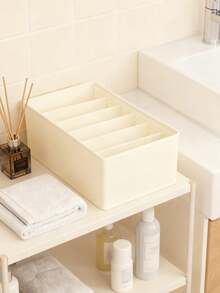 1-Pack Solid Color Underwear Storage Box, Beige Non-Woven Fabric Sock Storage Box, Storage Box For Underwear, Bras, Socks, Ties, Scarves In The Wardrobe, Wardrobe Storage Box - Beige - View 9