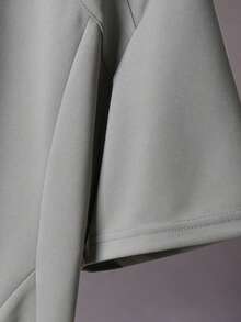 STYNVO Men's Casual Fashion Street Daily Commute Letter Embroidery Short Sleeve Loose T-Shirt, Summer - Light Grey - View 5