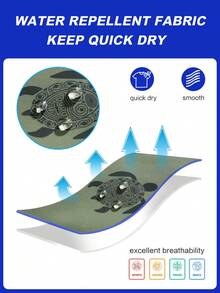 Manfinity Swimmode Men's Beach Vacation Casual Printed Drawstring Swim Trunks - Army Green - View 5