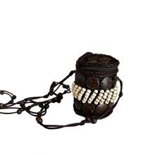 Joivida 1件波西米亚风椰壳包项链，复古长款挂绳钱包配饰 - 彩色 - 查看 8