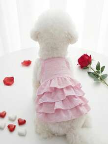 PETSIN 1 件涤纶蓝天白云吊带公主裙，淑女风连衣裙，时尚可爱芭蕾舞风格吊带裙，适合猫狗穿着，室内外均可穿着。 - 彩色 - 查看 2