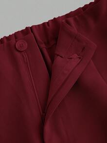 Firerie Pantalones anchos y sueltos con vuelo, elegantes y de talla grande, adecuados para primavera/verano - Granate - Ver 3