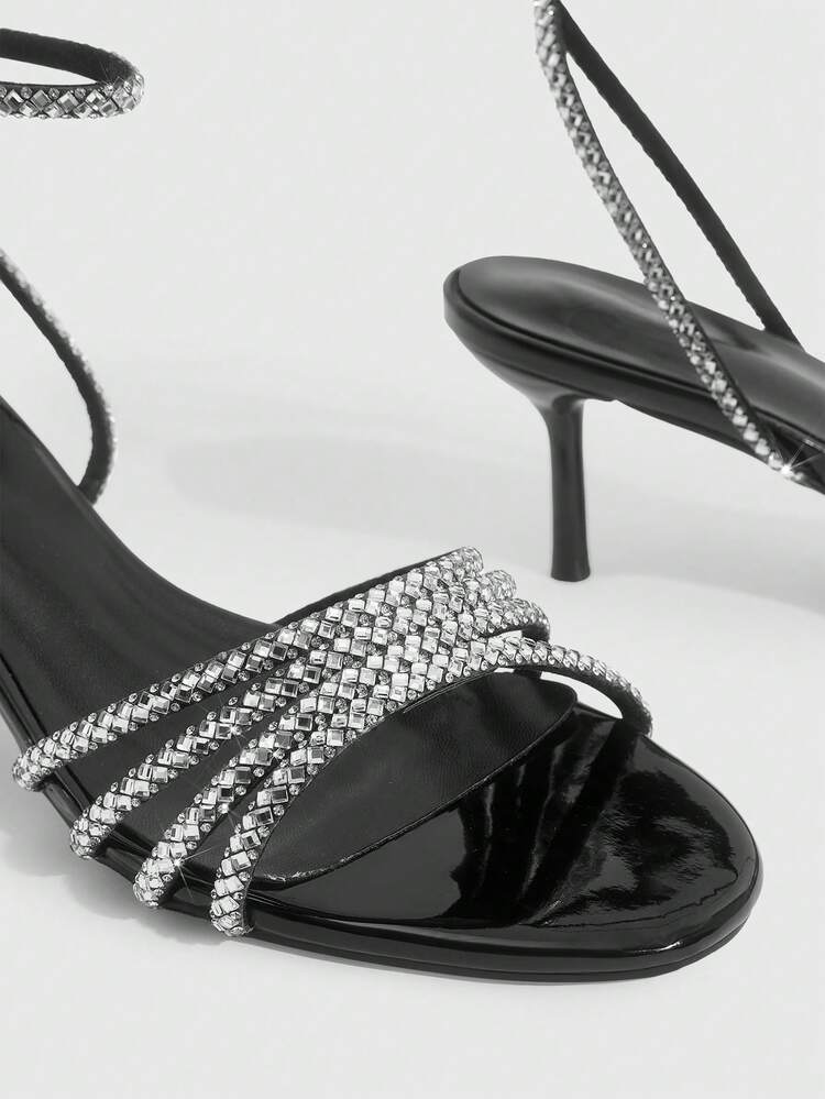 CUCCOO SZL Women's Shoes Are Fashionable And Sexy Rhinestone High-Heeled Sandals, Suitable For Daily Dating Wear