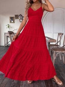 Rafferiza Petite Abito vintage in stile campagnolo con fiocco e patchwork a strati, adatto per compleanni, matrimoni e ospiti - Rosso - Visualizzare 7
