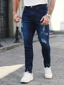 Manfinity Homme Men's Casual Everyday Denim Jeans - Blue - View 7