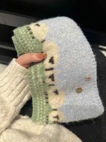 Joivida 1条可爱提花针织女士围巾 – 秋冬保暖百搭围脖 - 彩色 - 查看 8