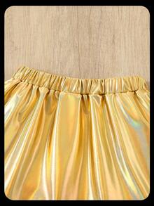 Váy đơn sắc tối giản phong cách thường ngày cho bé gái - Màu vàng - Xem 4