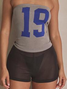 MUSERA 夏季运动休闲抹胸上衣，适合日常穿着，展现街头风尚。 - 灰色 - 查看 2