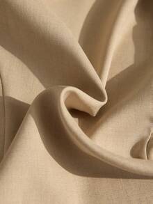Beige Button Front Crop Top And Wide Leg Pants Set: Regular Fit And Laidback Minimalist Vibe, Great For Summer Brunches Or Coastal Trips, Made In Lightweight Non-Elastic Linen Blend Featuring Adjustable Straps And Relaxed Trouser Cut Linen Two Piece Set Beige Two Piece Set Linen Outfit Pant Suit Summer Sets Women Linen Pants Set Womens Jumpsuits Summer Vacation Jumpsuit Woman Linen Jumpsuit Women Cotton Jumpsuits For Woman Linen Set Women Womens Two Piece Outfits Linen Outfits For Women Womens Linen Pants Set Womens Linen Set Two Piece Set Women Linen Clothing Women - Beige - View 2