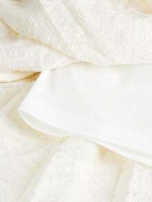 SHEIN Tween Girl Jacquard Textured Fabric Casual Round Neck Sleeveless Side Ruched Tie-Dye Dress - White - View 5