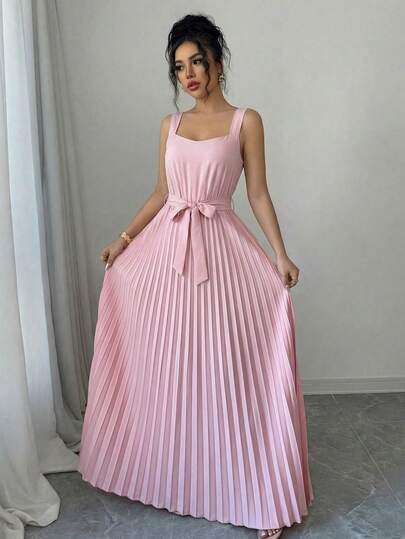 Elenzga 女士优雅褶皱吊带连衣裙