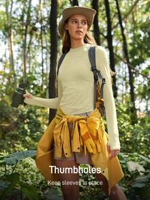 In My Nature Women's Letter Print Long Sleeve Casual Outdoor T-Shirt - Yellow - View 3