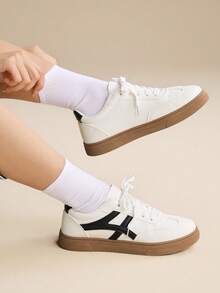 CUCCOO EASI Women's Fashionable Versatile Casual Minimalist Sneakers - Pearl White - View 7